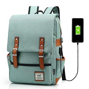 Junlion унисекс бизнес ноутбук рюкзак студент колледжа школьная сумка рюкзак рюкзак с USB зарядка порт зеленый